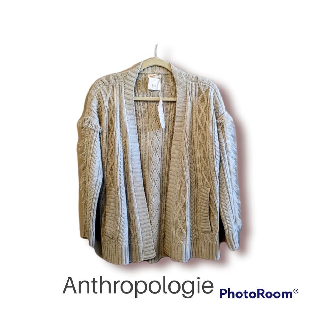 Mystree of Anthropologie Cable Knit Open Cardigan new with tags size medium